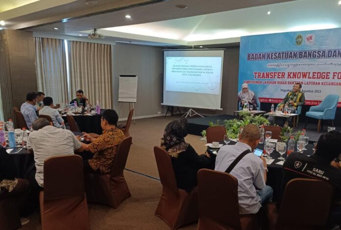 Transfer Knowledge Forum Penyusunan Laporan Hibah Bantuan Laporan Keuangan Parpol yang digelar Kesbangpol Kota Yogyakarta - (ist)